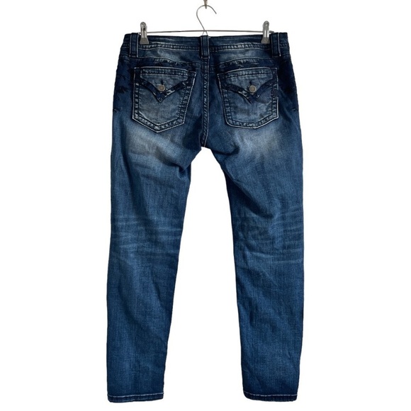 Miss Me Signature Skinny Jeans Floral Embroidered Pocket Size 31 - Picture 2 of 13